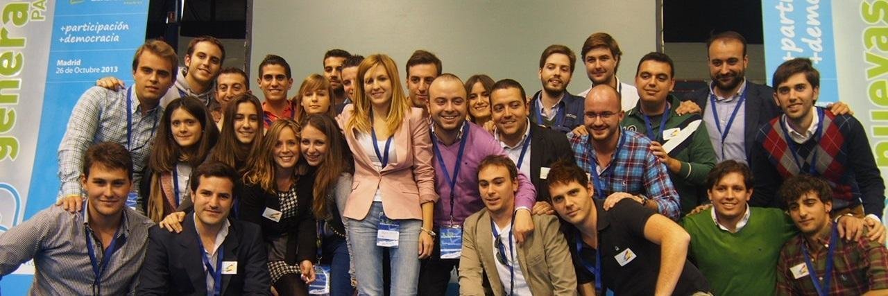 Foto de la candidatura ganadora del último Congreso de Nuevas Generaciones de Madrid.