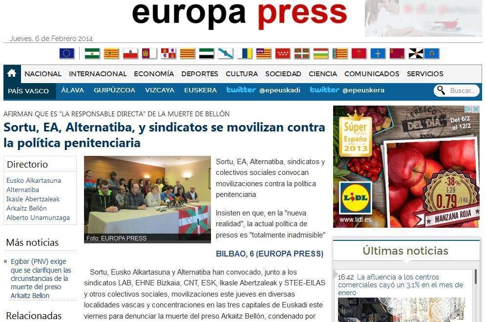 Noticia de Europa Press corregida, ya con "EA" en el titular.