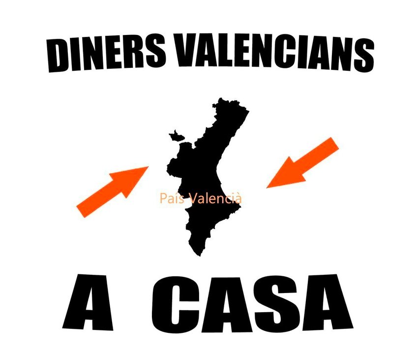 Imagen que Compromís ha diseñado para protestar contra el déficit fiscal de la Comunidad Valenciana.