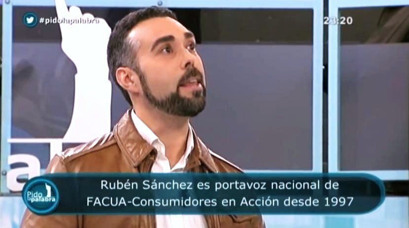 Rubén Sánchez, portavoz de Facua, en el programa "Pido la palabra" de Canal Sur.