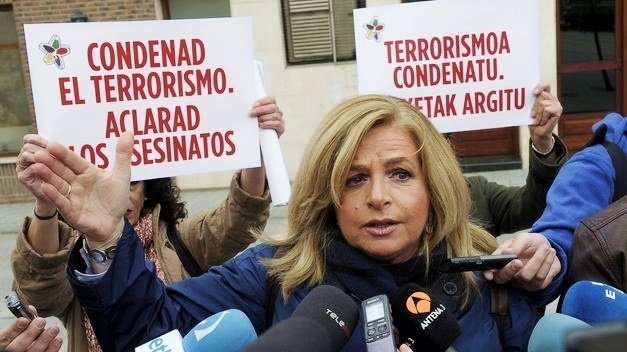 La presidenta de Covite, Consuelo Ordóñez, en un acto para reclamar la resolución judicial de todos los asesinatos de ETA.