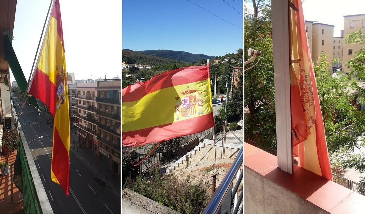 Banderas de España participantes en el concurso de Legión Urbana de Barcelona.