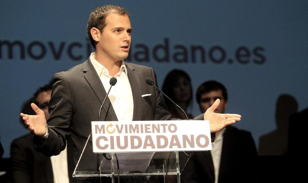 Albert Rivera, durante el acto de presentación de Movimiento Ciudadano en el Teatro Goya de Madrid.
