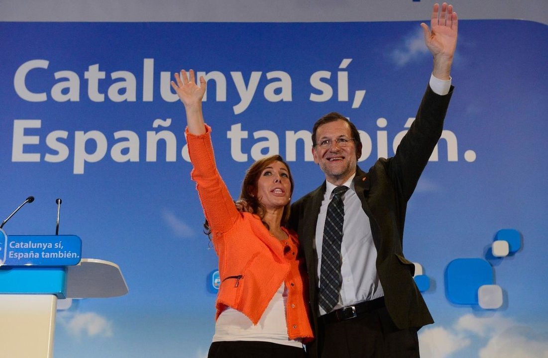 Alicia Sánchez-Camacho y Mariano Rajoy, en un acto del PP catalán.
