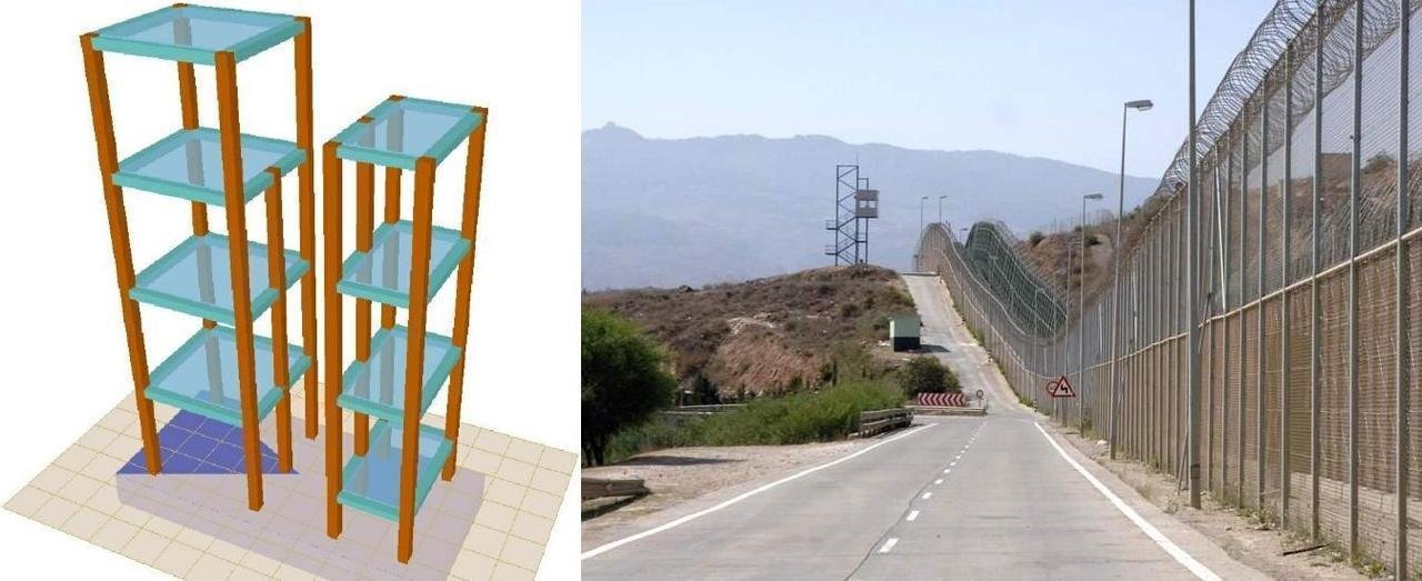 Diseño de las torretas de vigilancia, y perímetro vallado de la frontera de Melilla.