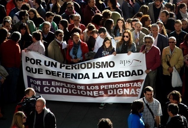 Manifestación de la Asociación de la Prensa de Sevilla.