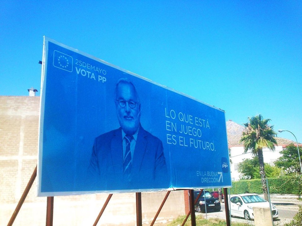Cartel electoral de Miguel Arias Cañete en Martos (Jaén).
