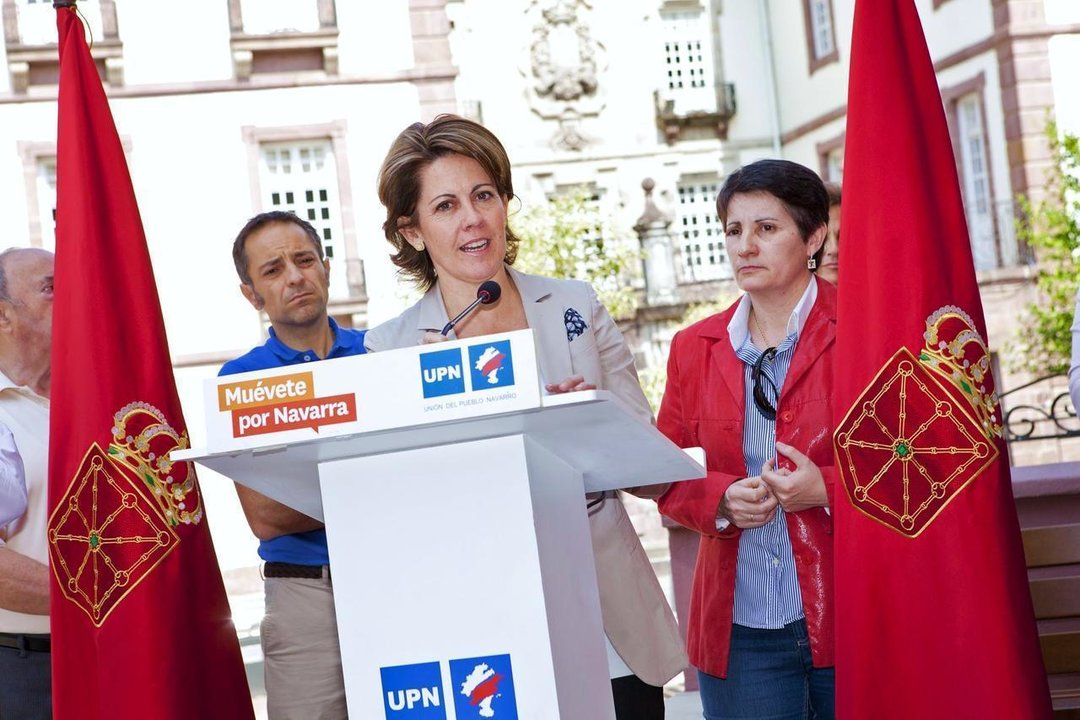 La presidenta de Navarra, Yolanda Barcina, en un acto de Unión del Pueblo Navarro.
