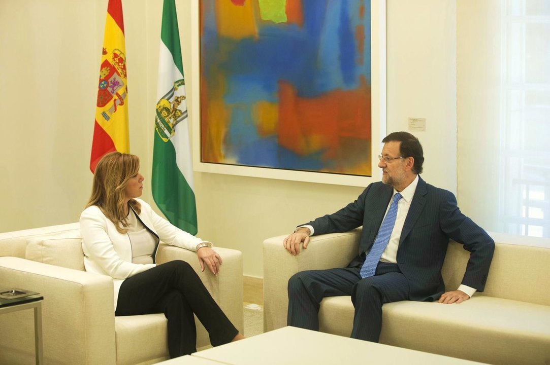 Susana Díaz y Mariano Rajoy, en una reunión en el Palacio de la Moncloa.