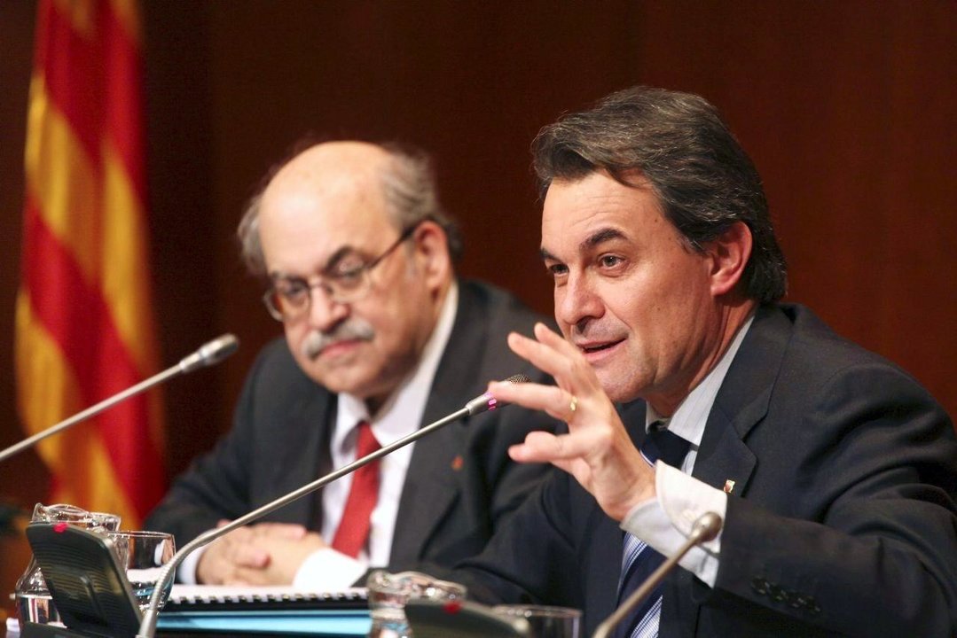 El presidente de la Generalitat, Artur Mas, con el consejero de Economía, Andre Mas-Colell.