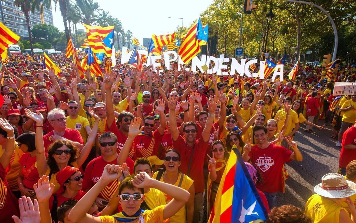 Manifestación independentista en Barcelona en la Diada de 2014.