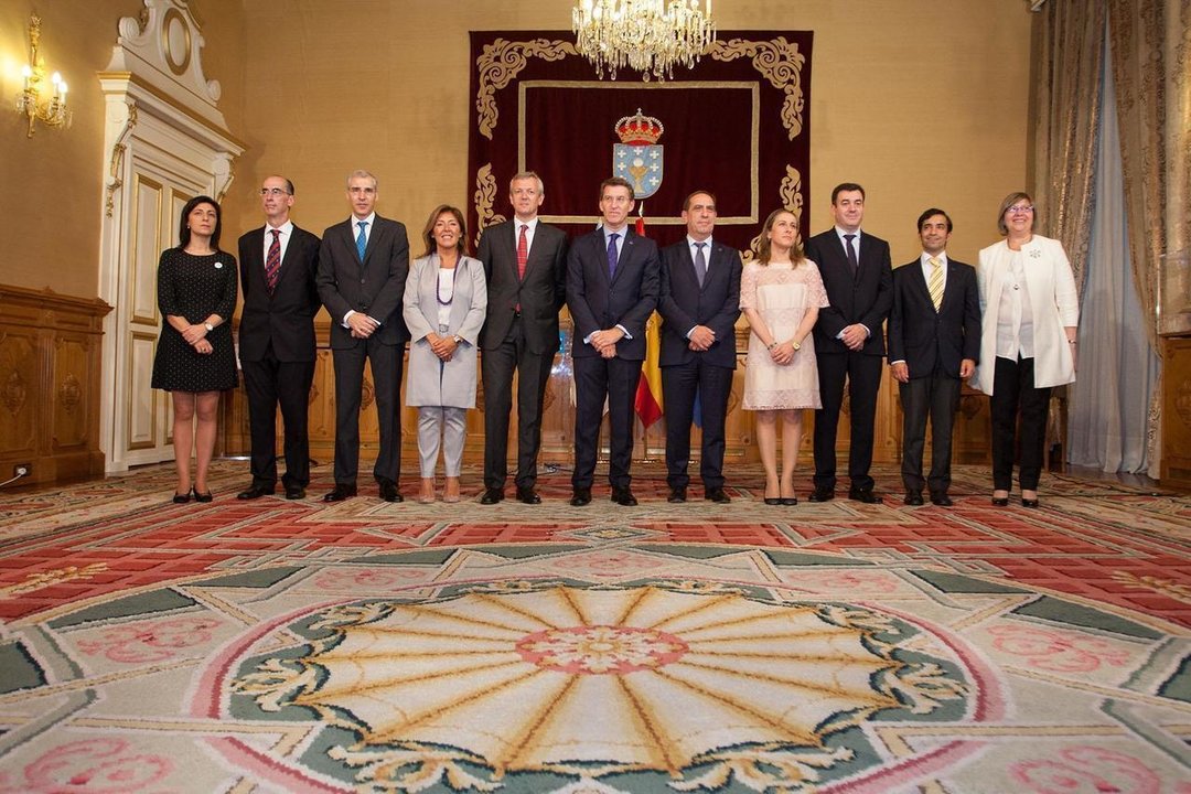 Nuevos consejeros del gobierno de Galicia con Alberto Núñez Feijóo