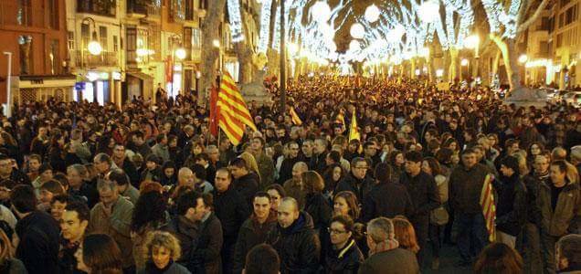 Manifestación en Mallorca el 30 de diciembre (Fotografía: Diada de Mallorca)