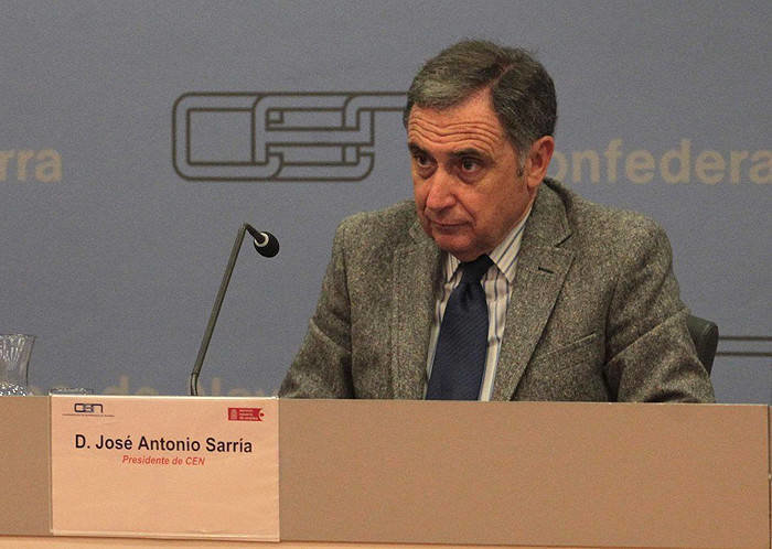 El presidente de la Confederación de Empresarios de Navarra, José Antonio Sarría