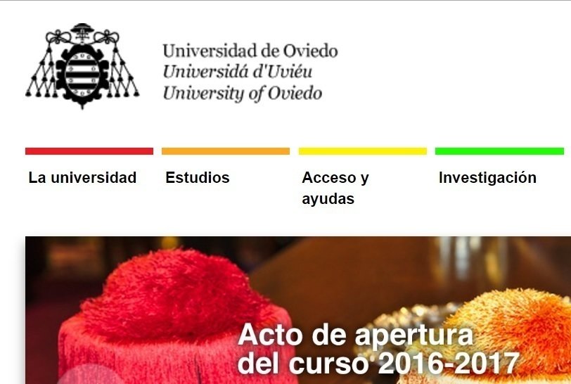 Web de la Universidad de Oviedo.