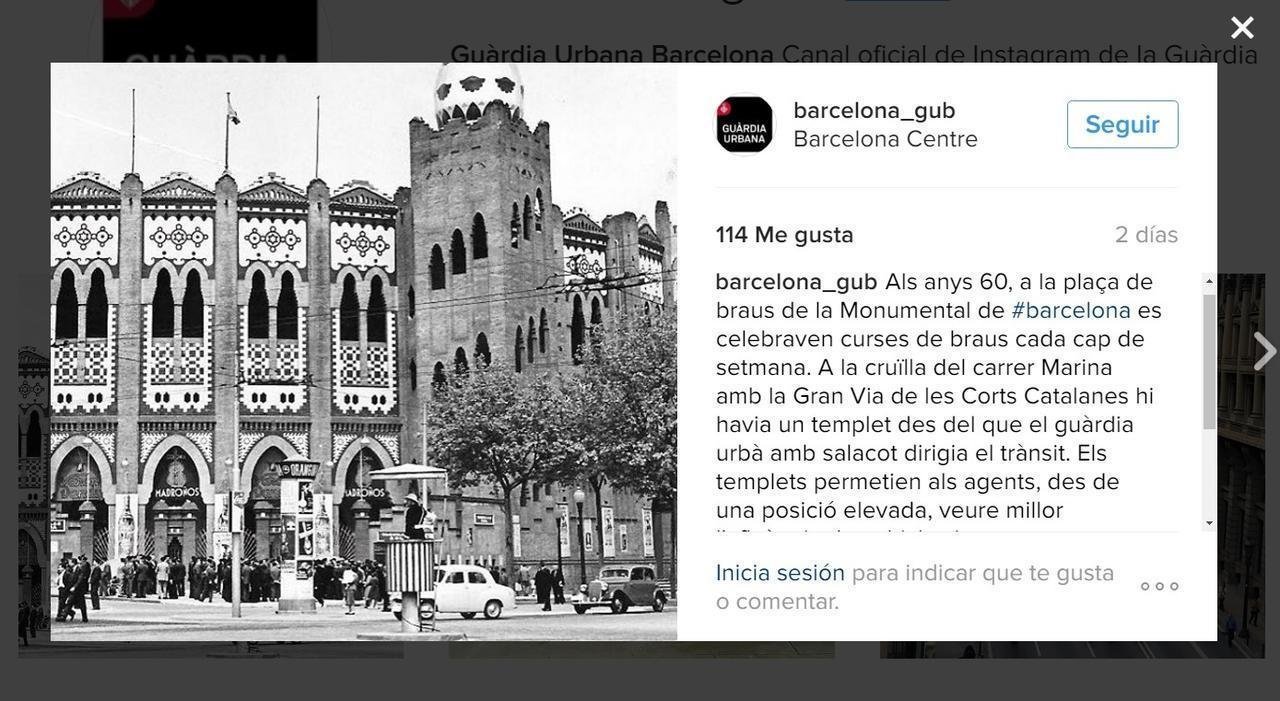 Fotografía del Instagram de la Guardia Urbana de Barcelona.