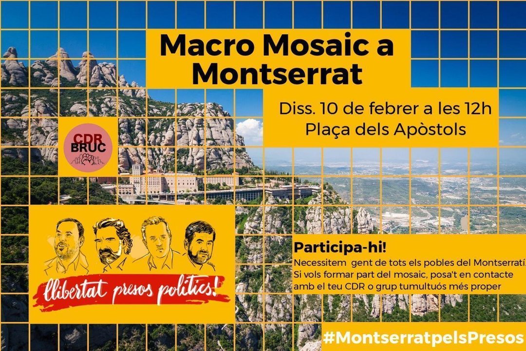 Manifestación en el Monasterio de Montserrat el 10 de febrero de 2018