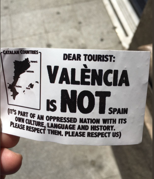 La papeleta que circula por Valencia